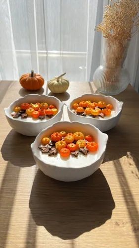 Balkabağı Temalı Kıvrımlı Dokulu Dekoratif Kase Soya Wax Mum