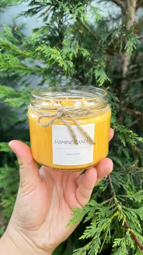 Arı Temalı Cam Kavanoz Soya Wax Mum