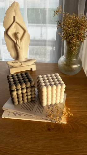 Beton Kapaklı Dekoratif Bubble Organizer Tabak/Kutu