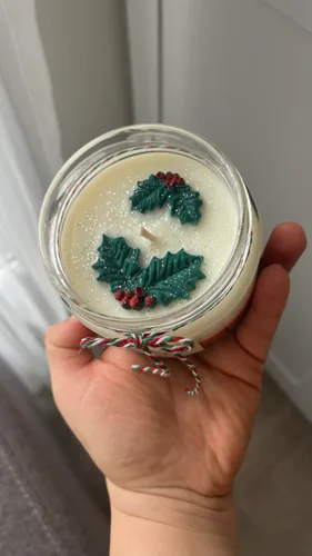 Kokina Yılbaşı Temalı Cam Kavanoz Soya Wax Mum