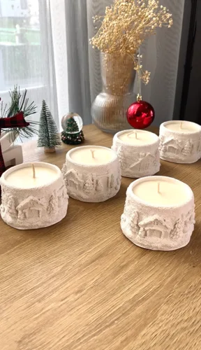 Noel Yılbaşı Sahnesi Temalı Soya Wax Mum