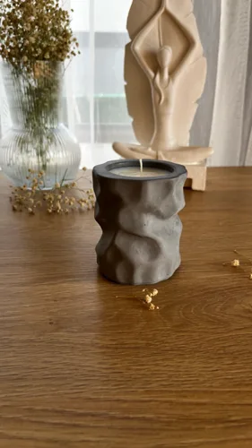 Beton Düzensiz Silindir Soya Wax Mum
