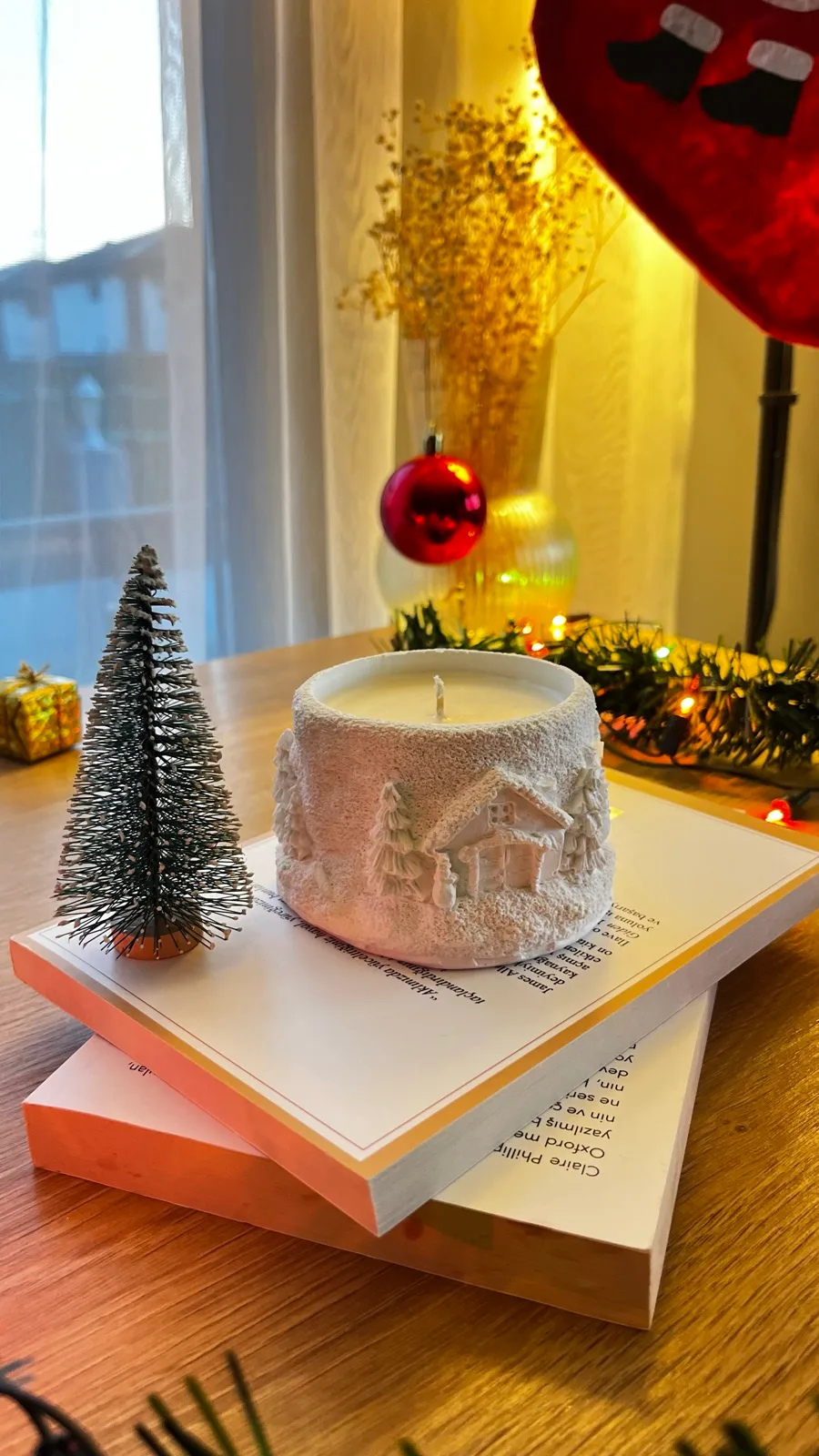 Noel Yılbaşı Sahnesi Temalı Soya Wax Mum
