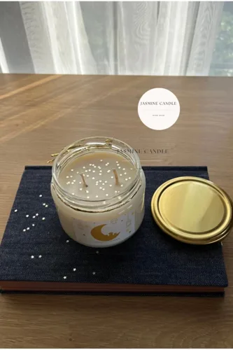 Ramazan Ayı Temalı Cam Kavanoz Soya Wax Mum