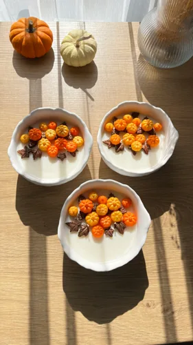 Balkabağı Temalı Kıvrımlı Dokulu Dekoratif Kase Soya Wax Mum