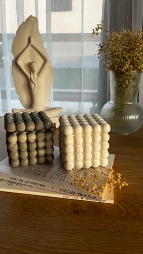 Beton Kapaklı Dekoratif Bubble Organizer Tabak/Kutu