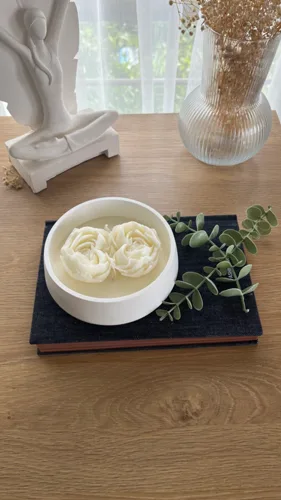Kalp Çiçek Soya Wax Mum
