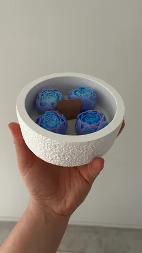 Ahşap Fitilli Mor Mavi Renk Şakayık Soya Wax Mum