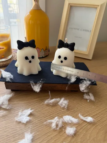 Hayalet Kurdeleli Soya Wax Mum